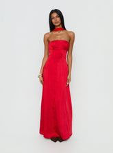 Masterpiece Strapless Maxi Dress Red
