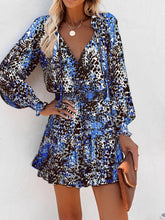 Tie Neck Lantern Sleeve Dress