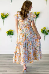 Floral Print Smocked Tiered Maxi Dress