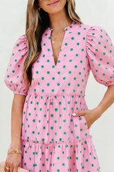 Polka Dot Tiered Mini Dress