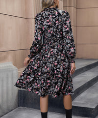 Madeira Floral Midi Dress - Black