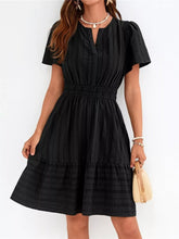 Short Sleeve Smocked Waist Tiered Dress
