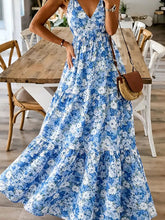 Floral Print Maxi Dress with Spaghetti Straps