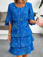 Full Size Floral Print Ruffle Hem Dress Plus Size