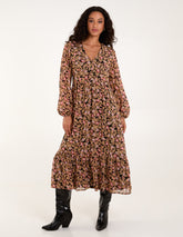 Floral Button Through Midi Dress