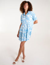 Mini Smock Chinoiserie Shirt Dress