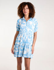 Mini Smock Chinoiserie Shirt Dress