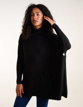 Roll Neck Button Mini Pocket Jumper