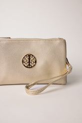 Detailed Zip Up Purse With Detachable Strap