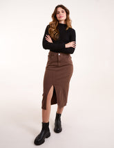 Acid Wash Denim Mid Skirt