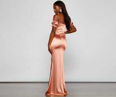 Capri Formal High Slit Satin Dress