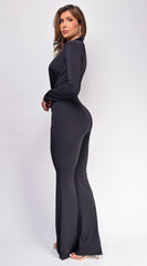 Kajsa Long Belted Jumpsuit - Black