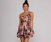 Flocked Floral Skater Dress