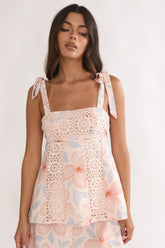 Baybreeze Tied Shoulder Top Floral