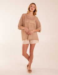 V Neck Crochet Top