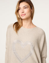 Heart Diamante Oversized Jumper