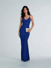 Alondra Cowl Neck Metallic Glitter Formal Dress