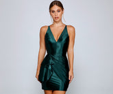 Oksana Formal Satin Mini Dress