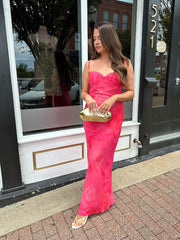 Rosalita Pink Floral Slip Maxi Dress