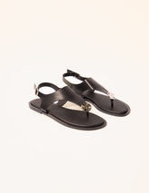 Faux Leather Metal Detail Sandals