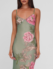 JULIANNA DRESS - GREEN : FLORAL : ROCCOCO FLORAL