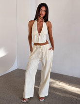LAINEY PANT - BEIGE STRIPE