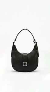 Izzy Faux Leather Hobo Bag - Black