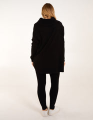 Ribbed Leggings & Cowl Neck Jumper Set