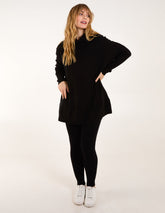 Ribbed Leggings & Cowl Neck Jumper Set