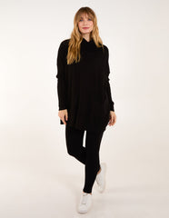 Ribbed Leggings & Cowl Neck Jumper Set