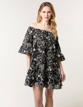 Embroidered Smock Dress