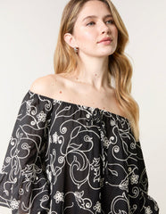 Embroidered Smock Dress