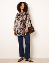 Tropical Metallic Oversized Shirt