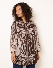 Tropical Metallic Oversized Shirt