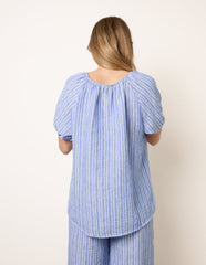 Tie Front Stripe Blouse