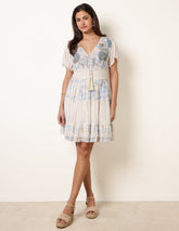 Embellished Metallic Mini Dress