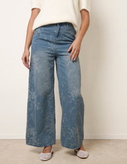 Floral Print Jeans