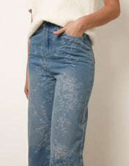 Floral Print Jeans
