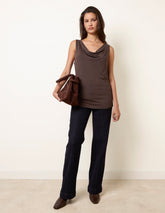 Sleeveless Cowl Neck Viscose Jersey Top