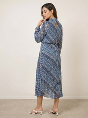 High Neck Bubble Print Dress