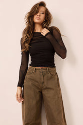 Just Like Me Mesh Top - Black