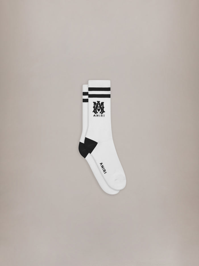 MA CORE LOGO SOCKS - White Black - AMIRI