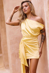 Still Lovers Mini Dress - Lemon