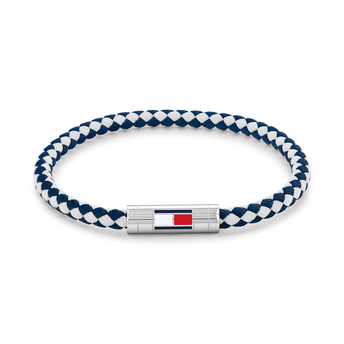 Tommy Hilfiger Jewellery Stainless Steel & Blue & White Nylon Men's Nylon Bracelet - 2790742