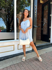 Ash Blue Keyhole Cami Mini Dress