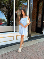 Ash Blue Keyhole Cami Mini Dress