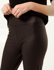 Black High Waist PU Elasticated Leggings