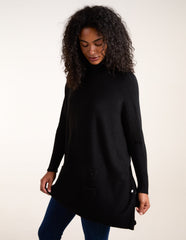 Roll Neck Button Mini Pocket Jumper