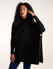 Roll Neck Button Mini Pocket Jumper