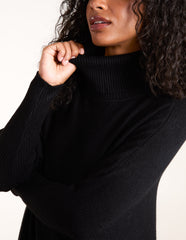 Roll Neck Button Mini Pocket Jumper